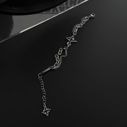 Collana croce scura titanio