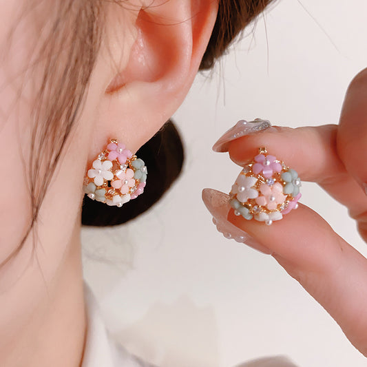 Orecchini fiore zircone e perla