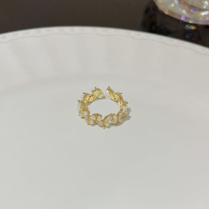 Anello farfalla zircone regolabile da donna