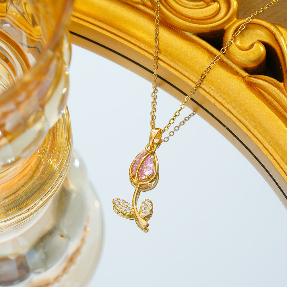 Collana tulipano zircone