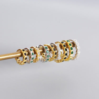 Orecchini argento geometrici diamanti intarsiati