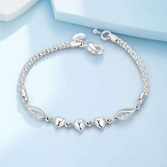 Bracciale cuore piuma