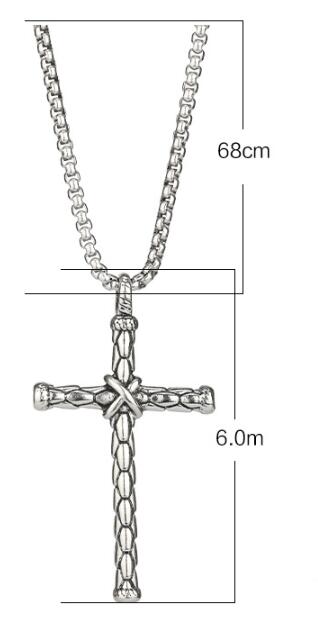 Collana titanio croce portafortuna