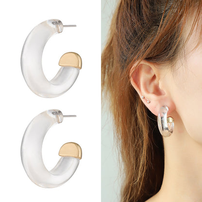Orecchini resina trasparente con strass