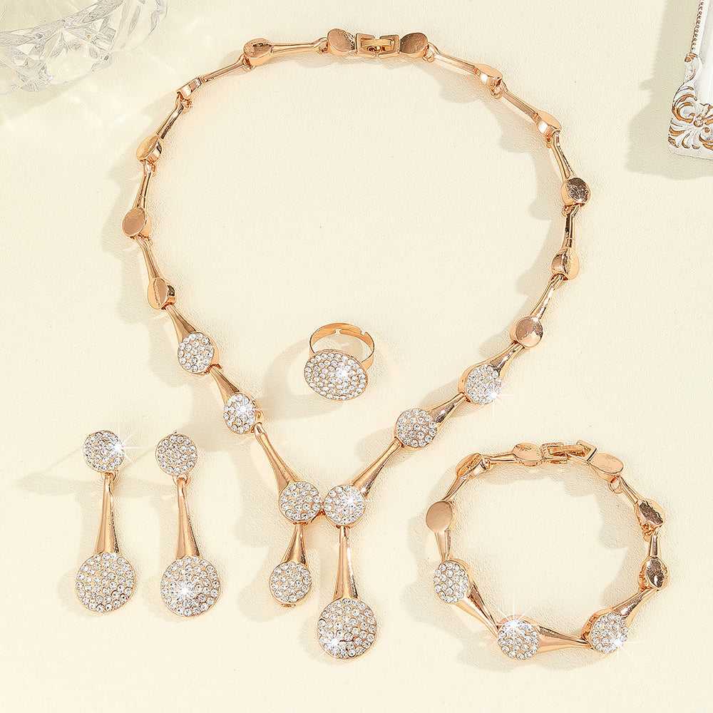 Collana e orecchini cristalli oro