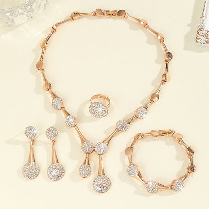 Collana e orecchini cristalli oro