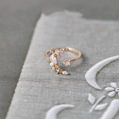 Anello stella e luna argento