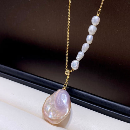 Collana perla barocca regolabile