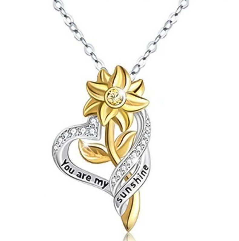 Ciondolo girasole e cuore