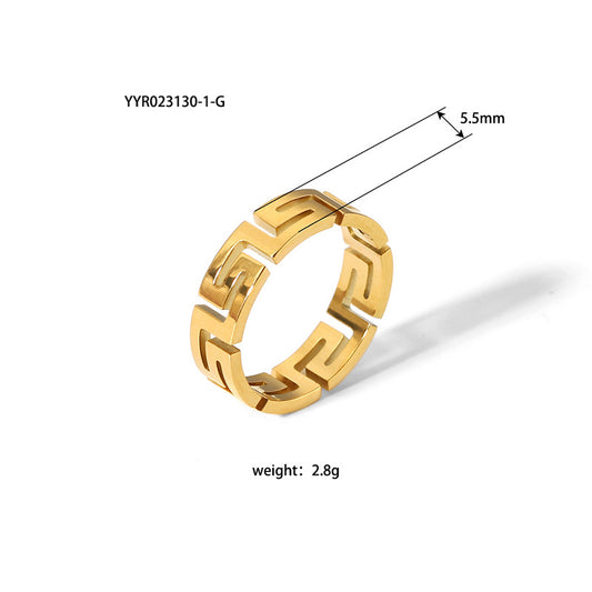 Anello motivo geometrico