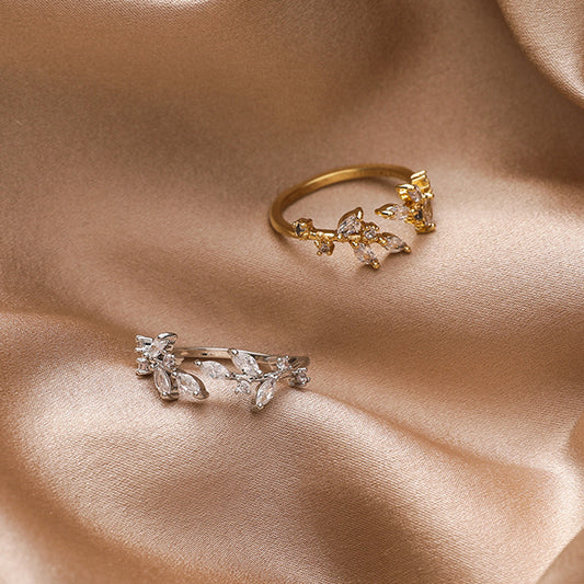 Anello farfalla regolabile foglie