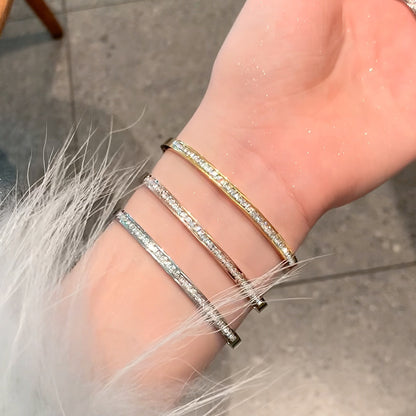 Bracciale acciaio strass