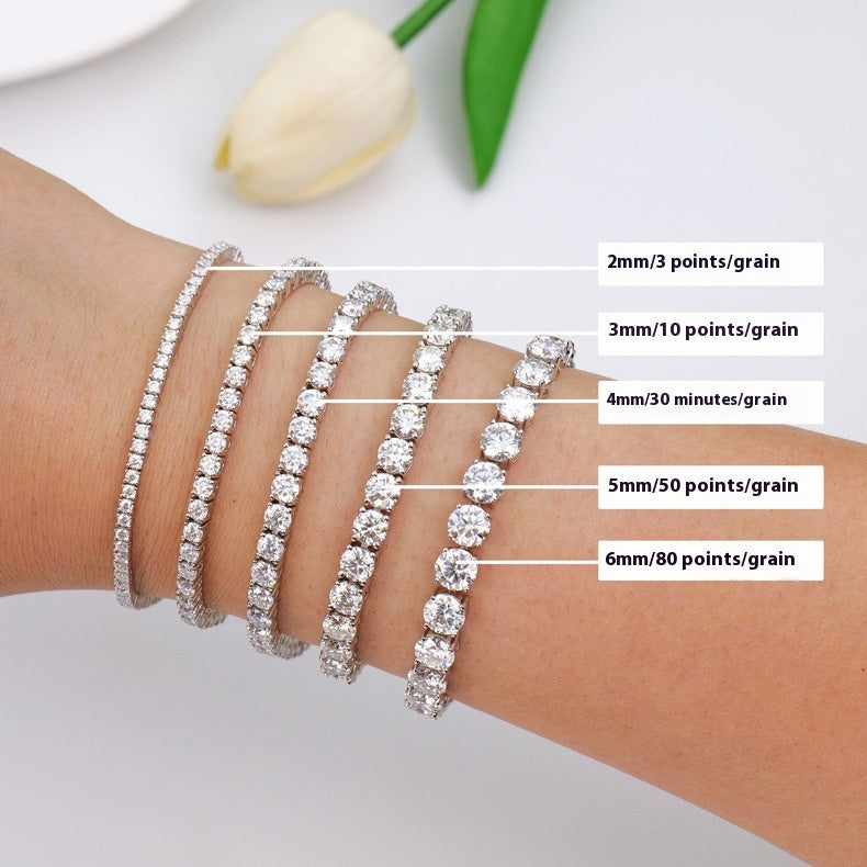 Bracciale moissanite argento da ragazza