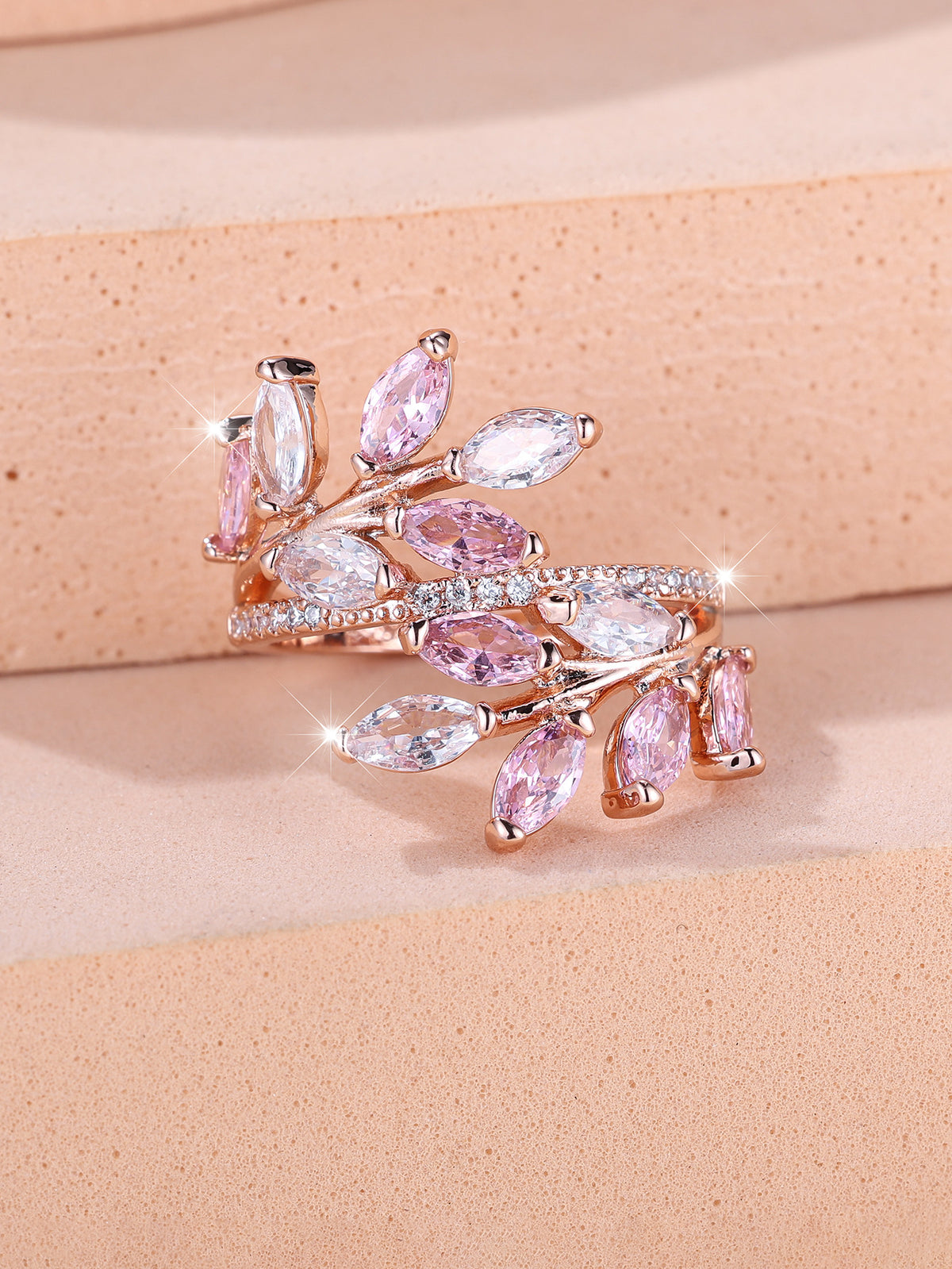 Anello Zircone Foglia