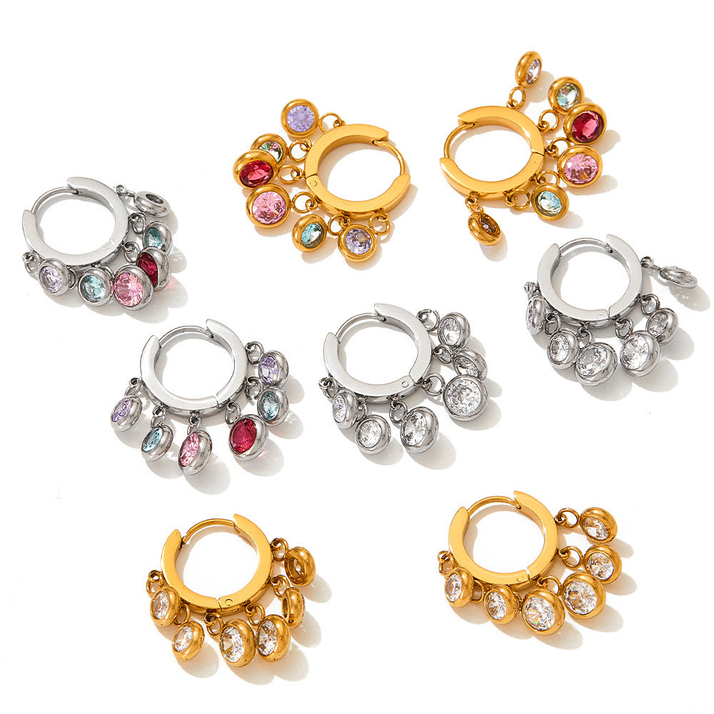Orecchini zircone geometrici delicati