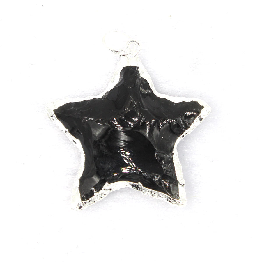Pendente stella e luna sfaccettato