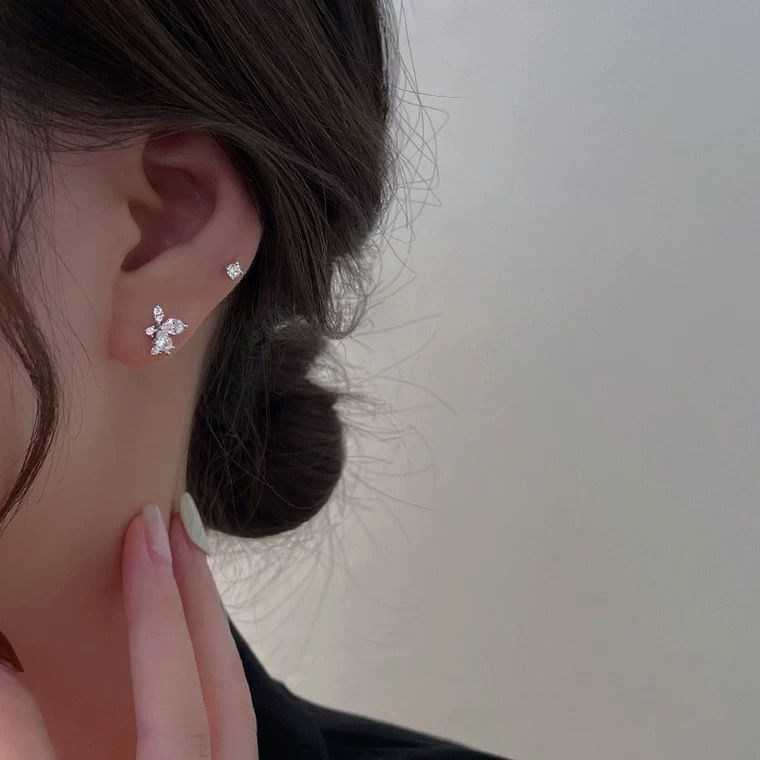 Orecchini farfalla diamante argento 925