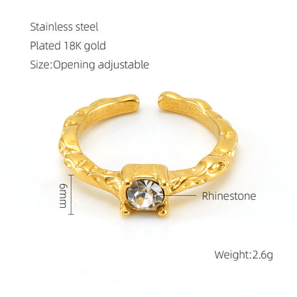 Anello pietra di luna geometrico irregolare