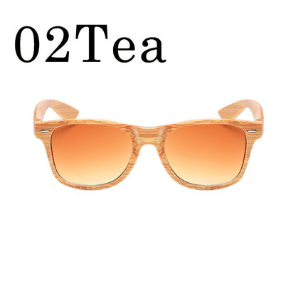 Occhiali da sole quadrati effetto legno retro