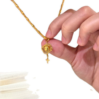 Collana cuore martellata oro