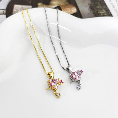 Collana cuore zircone da donna