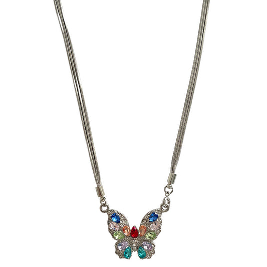 Collana Farfalla Diamanti Multistrato