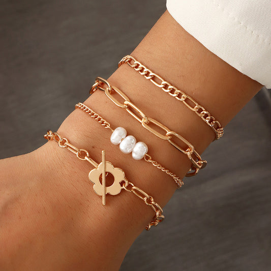 Set 4 braccialetti geometrici
