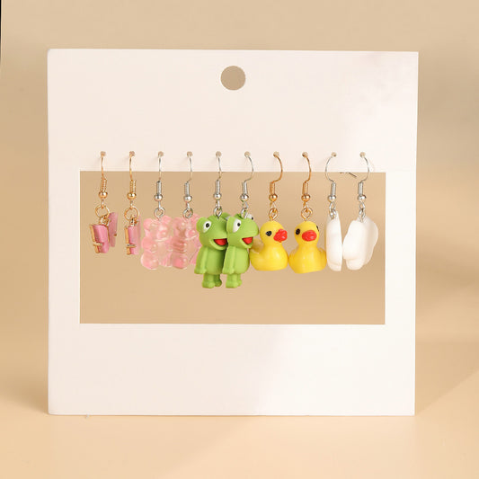 Set orecchini farfalla e anatra
