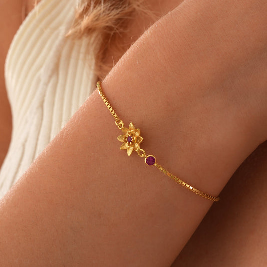 Bracciale Luna e fiore zirconi