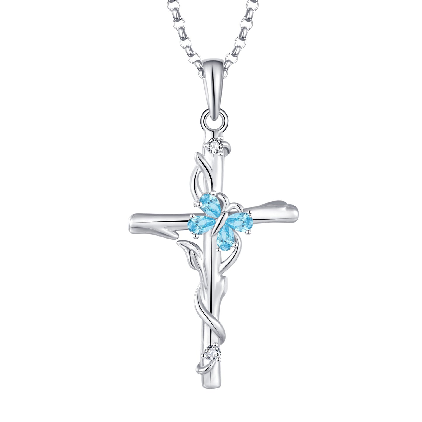 Collana croce zircone argento sterling