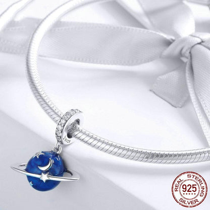 Ciondolo argento pianeta blu