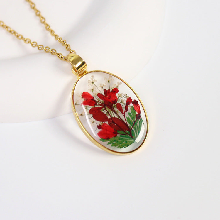 Collana fiori secchi in resina