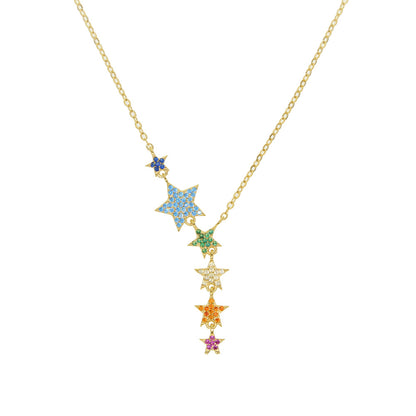 Collana stella zirconi colorata