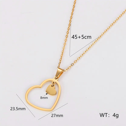 Collana doppio cuore minimalista