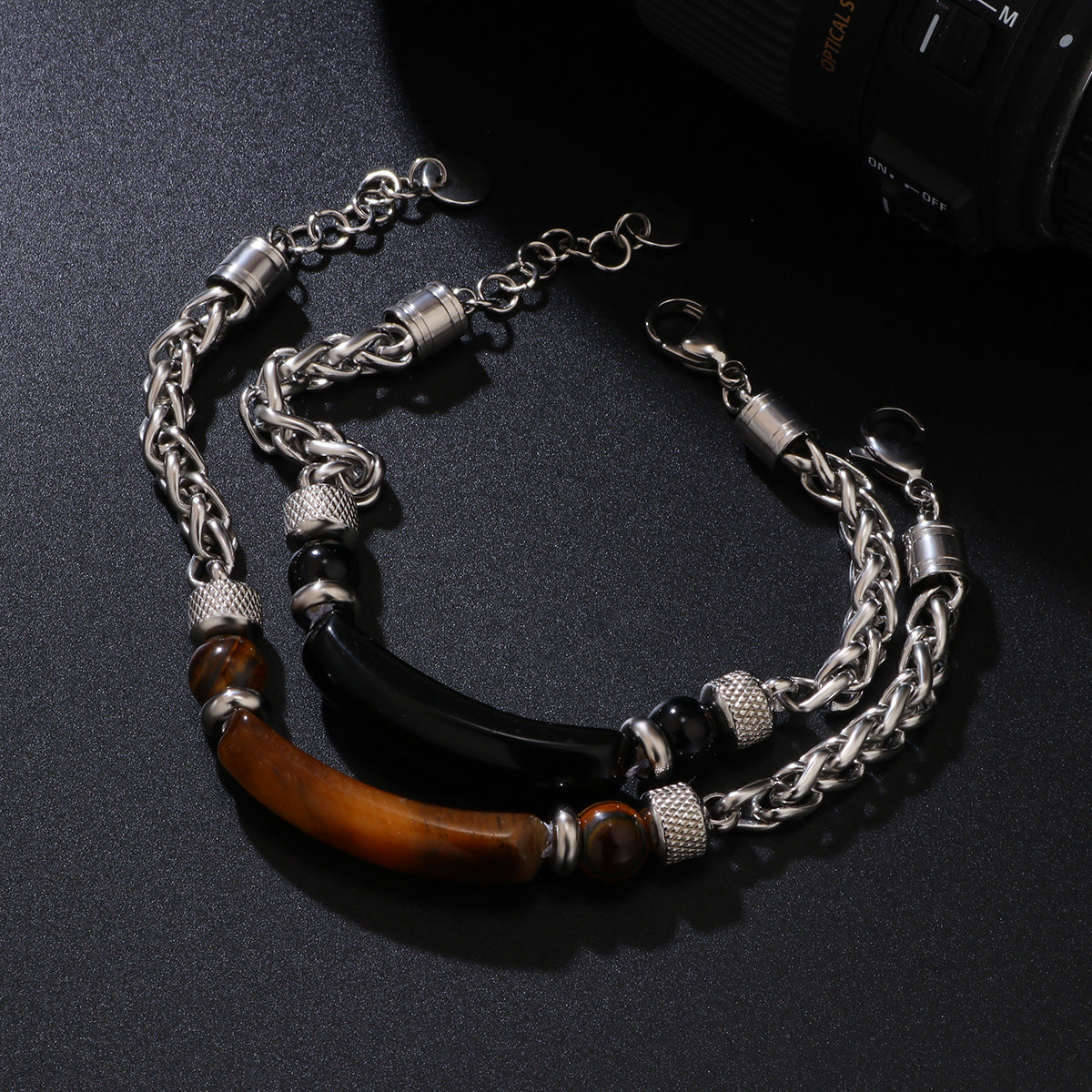 Bracciale occhio di tigre da uomo
