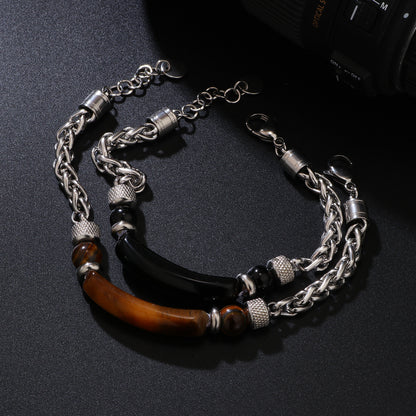 Bracciale occhio di tigre da uomo