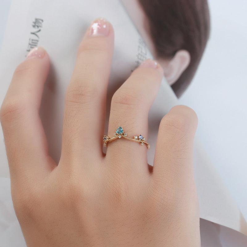 Anello Topazio Blu
