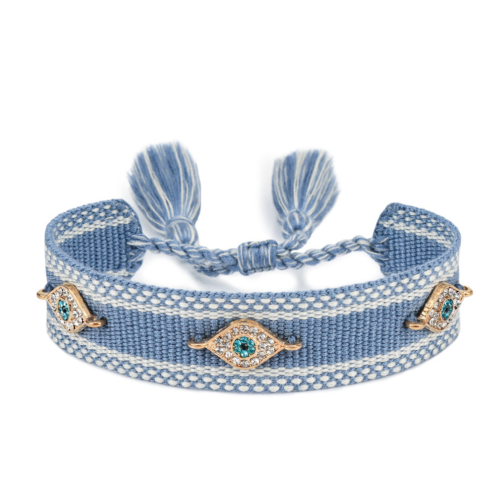 Bracciale occhio blu intrecciato