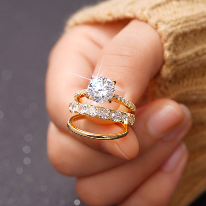 Set 3 anelli zircone diamante
