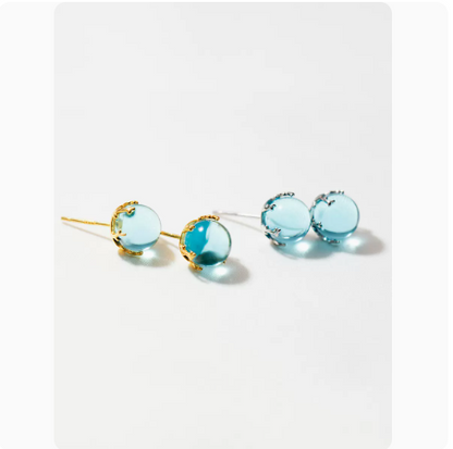 Orecchini sfera blu