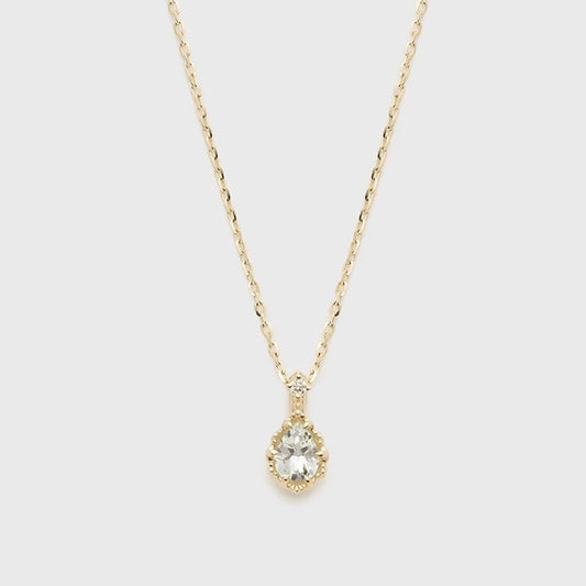 Collana goccia celeste con fiore