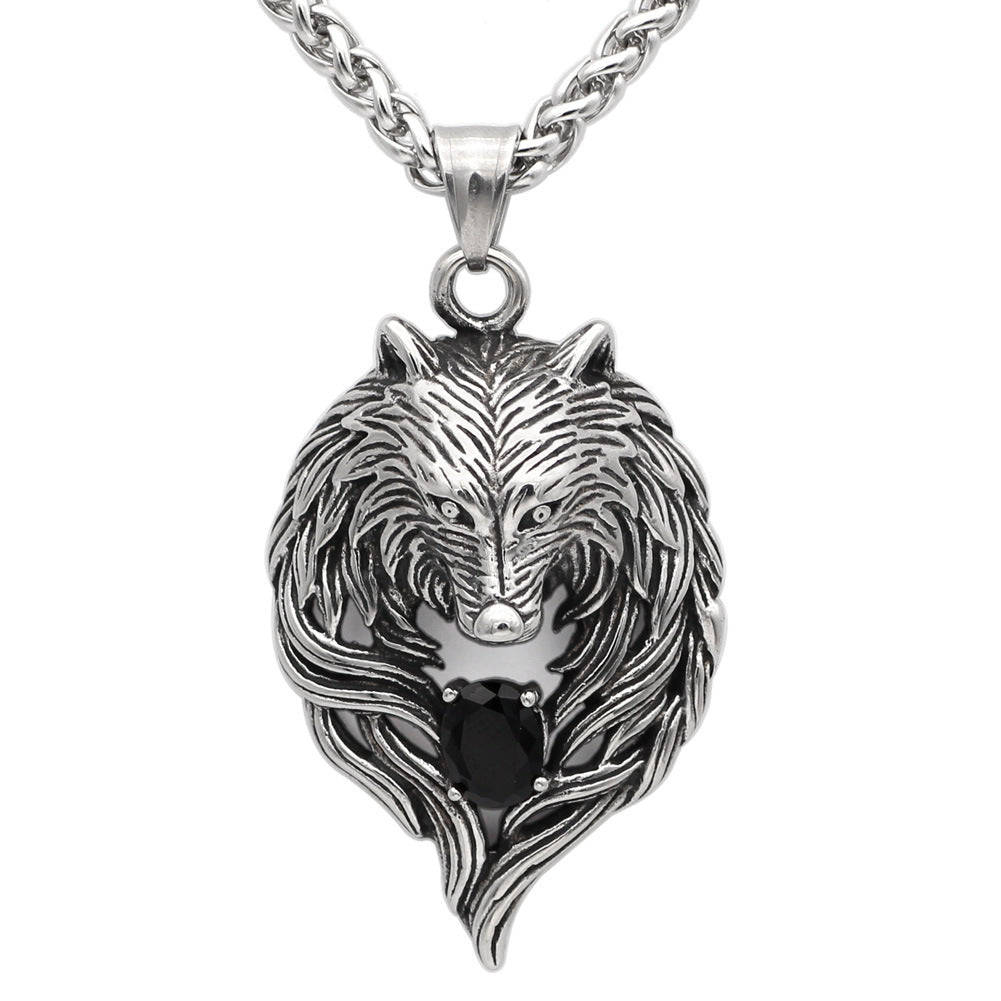 Collana lupo celtico da uomo