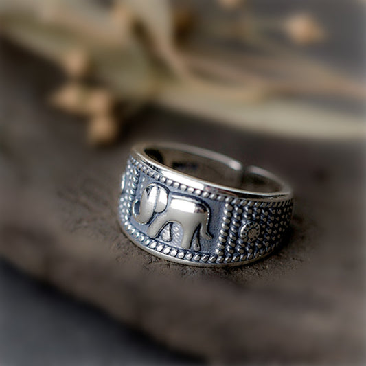 Anello Elefante Argento Thai