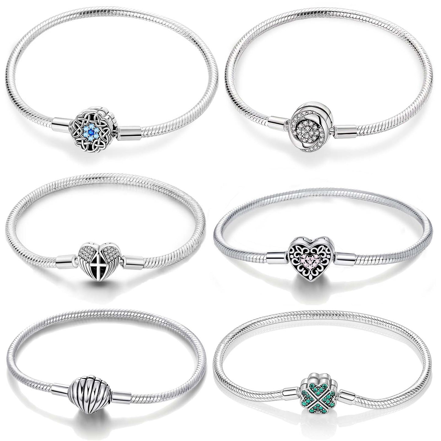 Bracciale intrecciato cuore argento 925