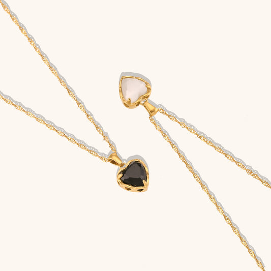 Collana cuore oro zircone