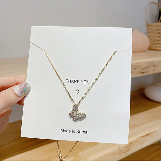 Collana farfalla titanio lusso