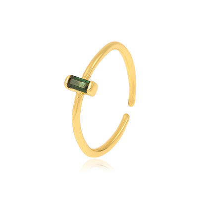 Anello rame rettangolare zirconi