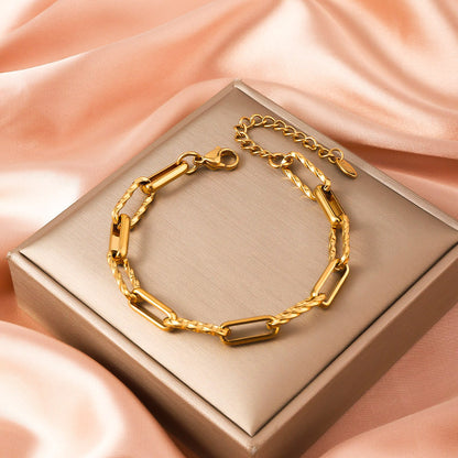 Bracciale acciaio intrecciato da donna