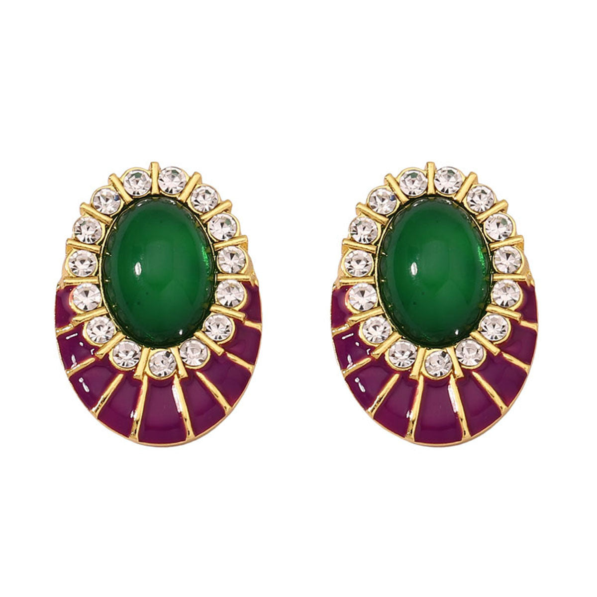 Anello design geometrico verde