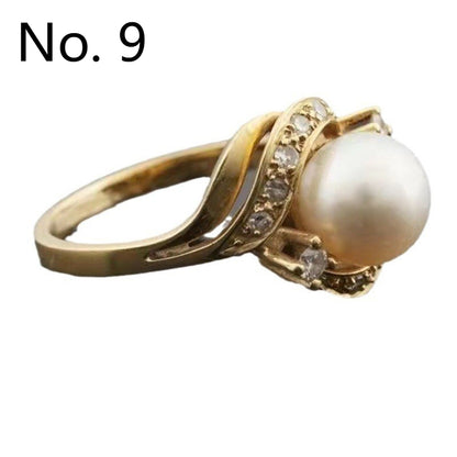 Anello vintage perla strass